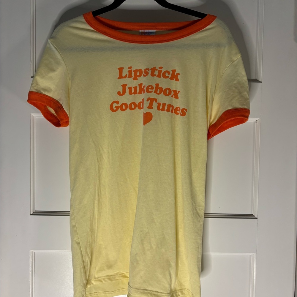 LuLaRoe Kids Yellow Tee with Orange Accents